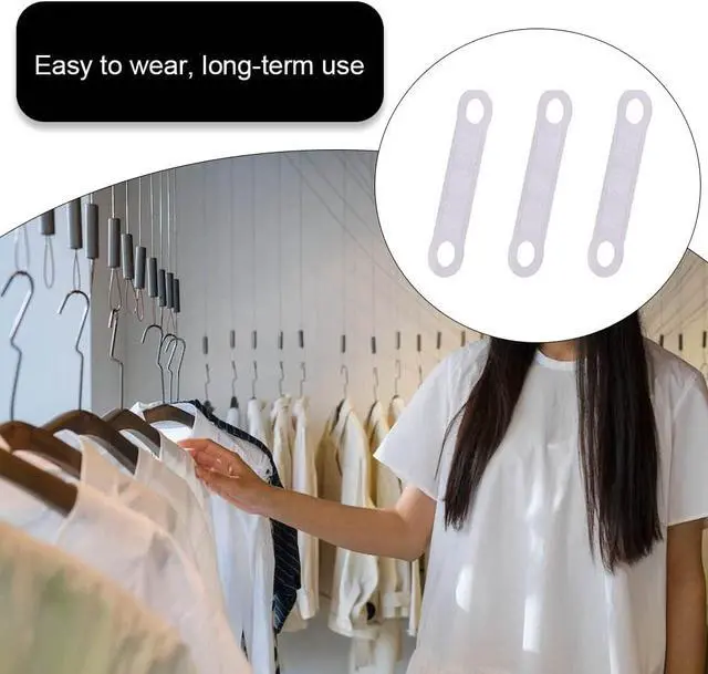 Alt view image 4 of 7 - 50 Pcs Velvet Non Slip Hangers Rubber Hangers Grips Transparent Strips for Wood Plastic Hangers