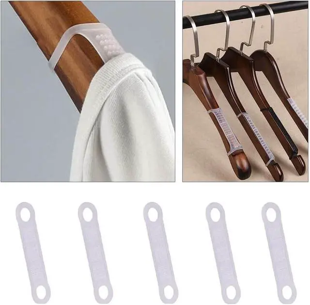 Alt view image 5 of 7 - 50 Pcs Velvet Non Slip Hangers Rubber Hangers Grips Transparent Strips for Wood Plastic Hangers