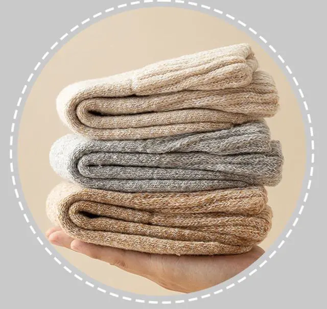 Alt view image 7 of 7 - YZKKE Boots Socks for Women Thermal Winter Solid Thick Warm Wool Crew Sock | Soft Hiking Boot Hosiery Sock,Free Size 5-10, Classic Cozy Cold Winter Fall Gift for Mom Grandma Wife Stocking Stuffers