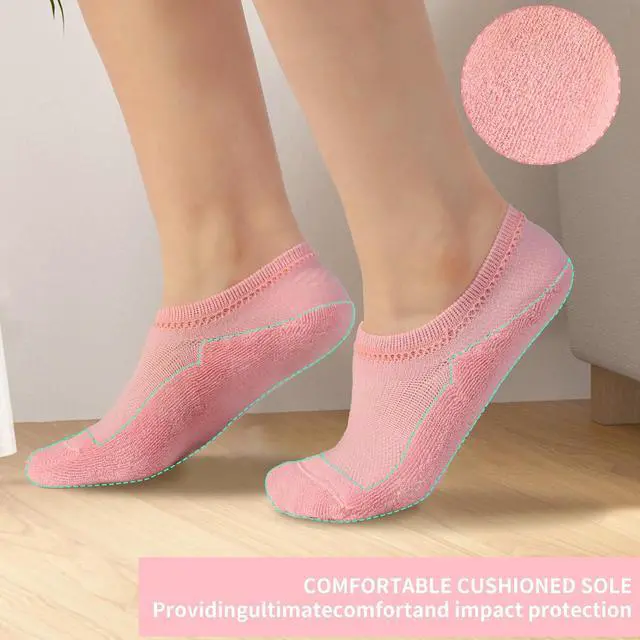 Alt view image 6 of 6 - 3Pairs No Show Socks Womens | ankle socks cheap pure cotton soft breathable Thickened Breathable Pink white black