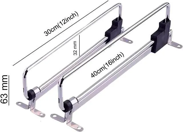 Alt view image 5 of 7 - Heavy Duty Retractable Wardrobe Closet Pull Out Rod, Hanger Trousers Pull Out Hanger Rail Telescopic, Closet Rod for Wardrobe Houseware Clothing Organizer Holder(size:30cm)