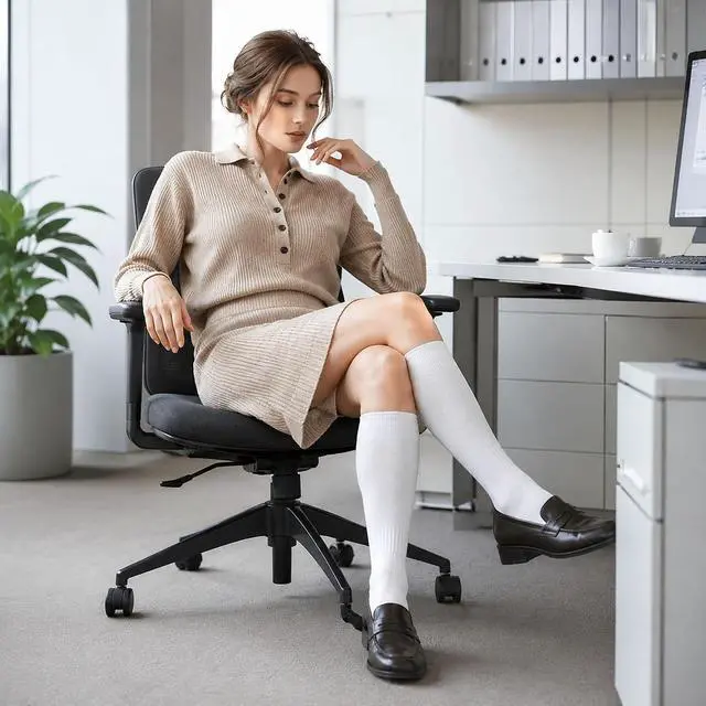 Alt view image 6 of 7 - Knee-High Socks for Women,Unisex Solid Color Tube Long Socks(1 pair) | Breathable Knee High Socks for Men Women, Adult KneeHigh Hosiery Socks for Daily Casual Sports Wear