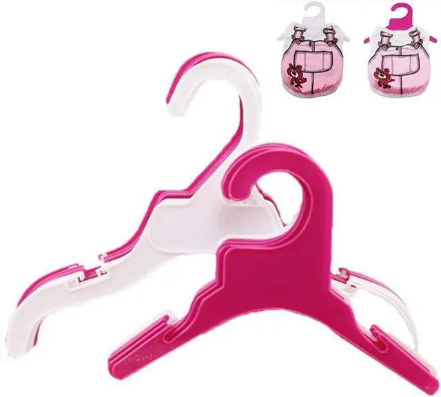 Main image of Pet Clothing Hanger, 10PCS Plastic Anti-Skid Dog Puppy Cat Clothes Clothing Rack for Small Animals (Pink, S
