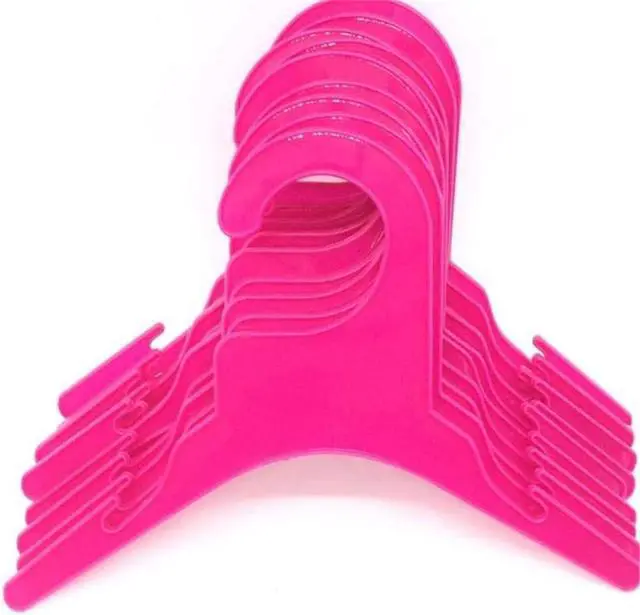 Alt view image 4 of 7 - Pet Clothing Hanger, 10PCS Plastic Anti-Skid Dog Puppy Cat Clothes Clothing Rack for Small Animals (Pink, S