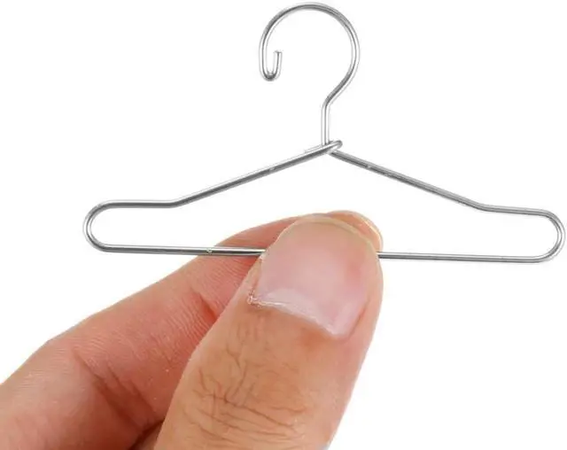 Alt view image 2 of 7 - Toddmomy 10Pcs Metal 1/12 Scale Doll Hangers, Silver Miniature Clothes Rack for 6-inch Action Figures & Tiny Outfits, Wire Garment Organizer for Dollhouse Wardrobe Accessories