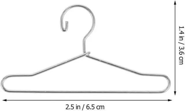 Alt view image 6 of 7 - Toddmomy 10Pcs Metal 1/12 Scale Doll Hangers, Silver Miniature Clothes Rack for 6-inch Action Figures & Tiny Outfits, Wire Garment Organizer for Dollhouse Wardrobe Accessories