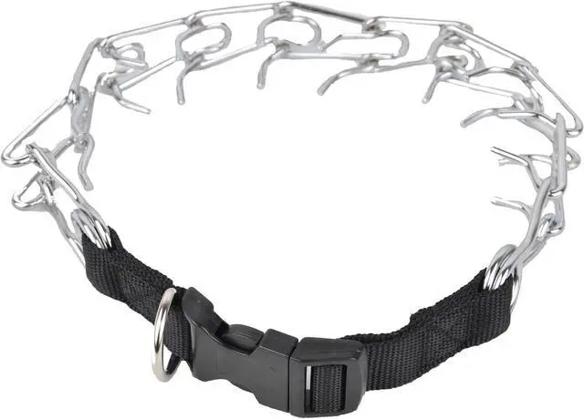 Main image of Downtown Pet Supply Chrome Plated/Nylon Prong Collar for Dogs, Small - Adjustable, No-Choke and No Pull Dog Collar with Removable Links - Pinch Collar for Dogs Under 20 lbs and 14" Neck Width