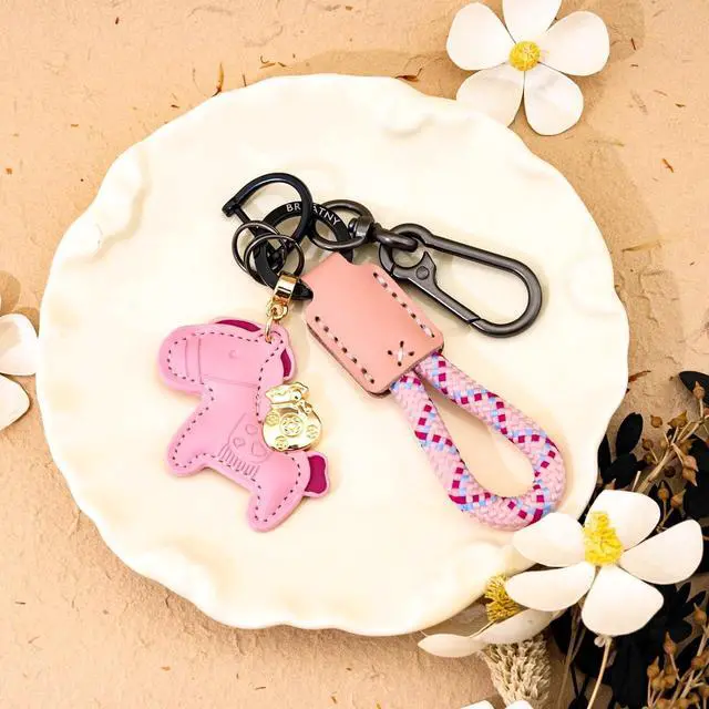 Alt view image 2 of 6 - Horse Keychain Horse Bag Charm Cute Bag Charms for Women Leather Purse Charm for Handbags Birthday Christmas Gift Ideas