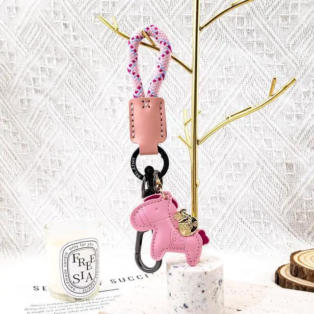 Alt view image 4 of 6 - Horse Keychain Horse Bag Charm Cute Bag Charms for Women Leather Purse Charm for Handbags Birthday Christmas Gift Ideas