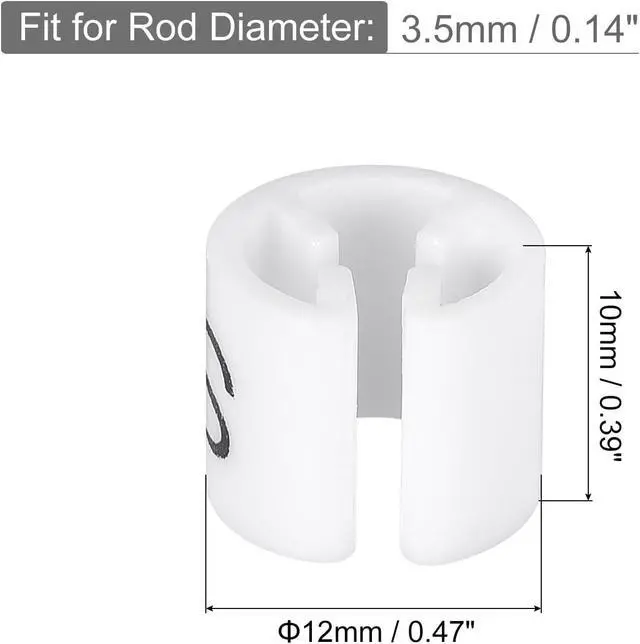 Alt view image 2 of 6 - MECCANIXITY Clothes Hanger Marker S Size Tag Fit 3.5mm Rod White for Garment Clothing Color Coding, Pack of 100