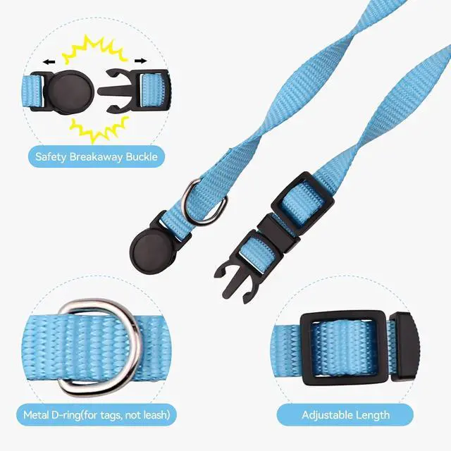 Alt view image 3 of 7 - 16 PCS Puppy Collars, Safety Buckle Collars for Litter Nylon Adjustable Puppy Collars for Small Puppies, Breakaway Whelping Collars Pet Supplies,Stuff,Accessories(S)