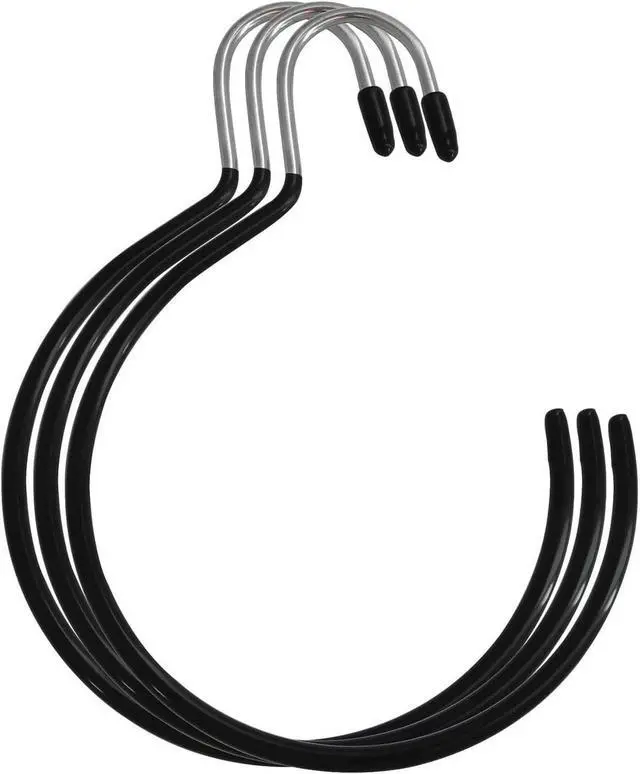Alt view image 2 of 5 - XGNG 3PCS Black Non-Slip Belt Rack Tie Hanging Hooks Closet Accessories Scarf Ring Hangers Scarf Organizer Storage Holders for Ties Scarves Belts Tank Tops Pashminas