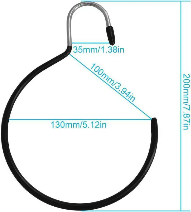 Alt view image 3 of 5 - XGNG 3PCS Black Non-Slip Belt Rack Tie Hanging Hooks Closet Accessories Scarf Ring Hangers Scarf Organizer Storage Holders for Ties Scarves Belts Tank Tops Pashminas