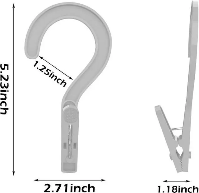 Alt view image 2 of 6 - 12pcs Laundry Hooks with Clips Super Strong Plastic Clothes Hangers Pins | Single Clip Hangers,Clothes Pins for Towel,Portable Travel Hangers with Clips to Hang Bras Socks Hats and Boots,White
