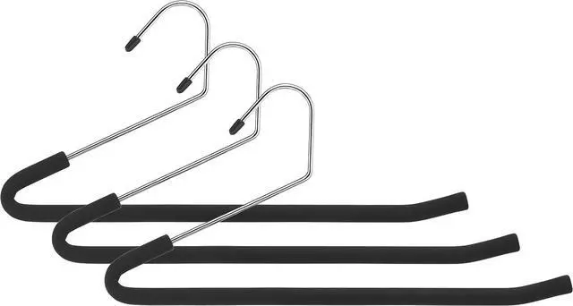 Main image of Slack Non-Slip Hanger with Foam (Set of 3), Black