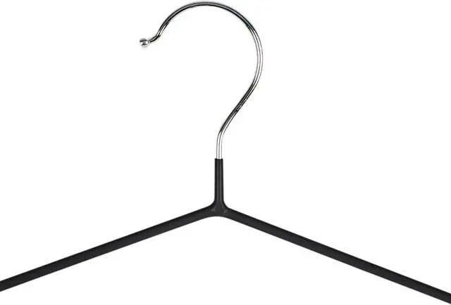 Alt view image 4 of 5 - Simplify 12 Pack Metal Hangers | Dimensions: 15.75"x 7.28"x 0.16" | Space Saving | Durable | Closet Organization | Black