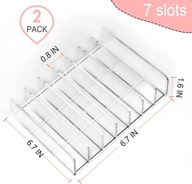 Alt view image 2 of 7 - Vowcarol Eyeshadow Palette Organizer, Acrylic 7-Section Divided Makeup Palette Organizer Holder - Clear 2 Pack