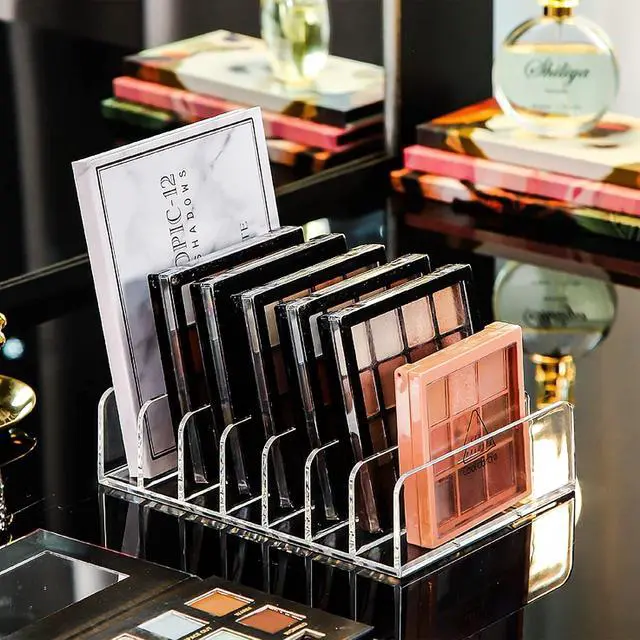Alt view image 6 of 7 - Vowcarol Eyeshadow Palette Organizer, Acrylic 7-Section Divided Makeup Palette Organizer Holder - Clear 2 Pack