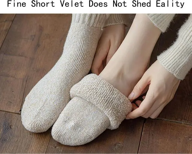 Alt view image 6 of 7 - YZKKE Boots Socks for Women Thermal Winter Solid Thick Warm Wool Crew Sock | Soft Hiking Boot Hosiery Sock,Free Size 5-10, Classic Cozy Cold Winter Fall Gift for Mom Grandma Wife Stocking Stuffers