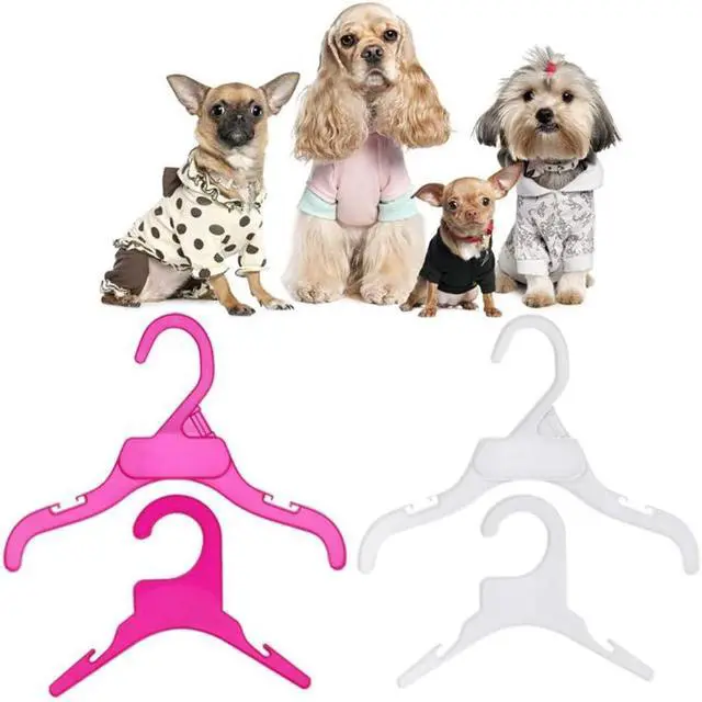 Alt view image 2 of 7 - Pet Clothing Hanger, 10PCS Plastic Anti-Skid Dog Puppy Cat Clothes Clothing Rack for Small Animals (Pink, S