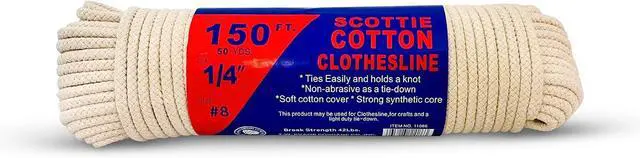 Main image of #8 1/4" x 150 ft Scottie Cotton Clothesline, White