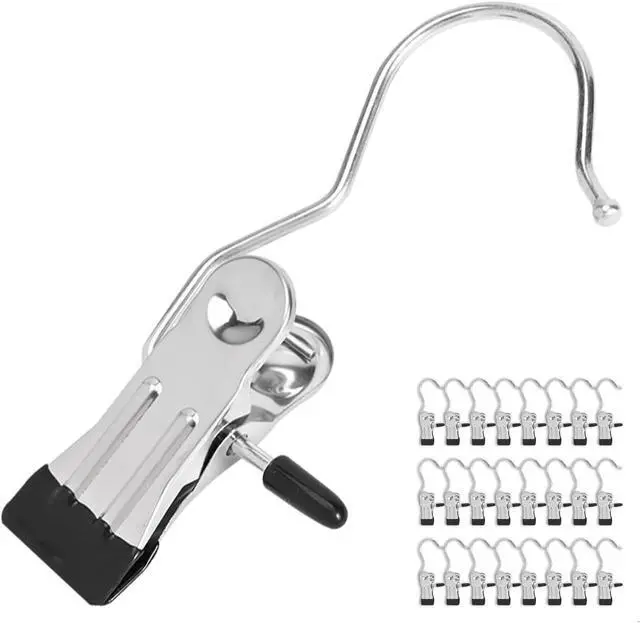 Main image of 24 Pack Hanger Clips, Multi Function Clip Hooks, Laundry Hanging Hooks Clips, Clothes Clips, Closet Hangers, Boot Clips, Sock Clips, Hat Clips, Glove Clips, Trouser Clips, Towel Pins