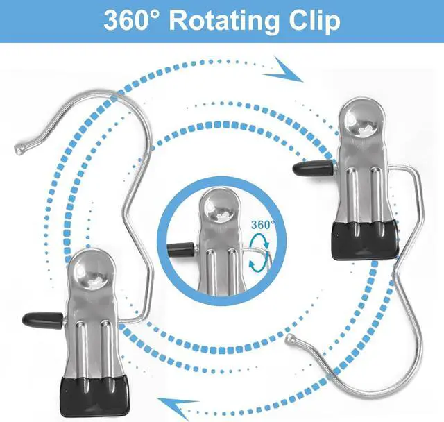 Alt view image 2 of 7 - 24 Pack Hanger Clips, Multi Function Clip Hooks, Laundry Hanging Hooks Clips, Clothes Clips, Closet Hangers, Boot Clips, Sock Clips, Hat Clips, Glove Clips, Trouser Clips, Towel Pins