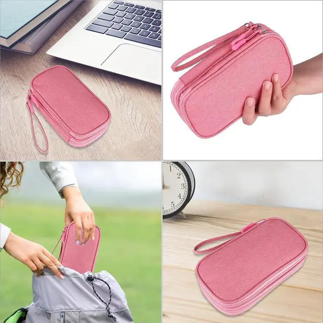 Alt view image 7 of 7 - JIAKAI Travel Cable Organizer,Electronics Accessories Organizer Bag,for Charger, Phone, memory card,Travel Gadget Bag-Pink
