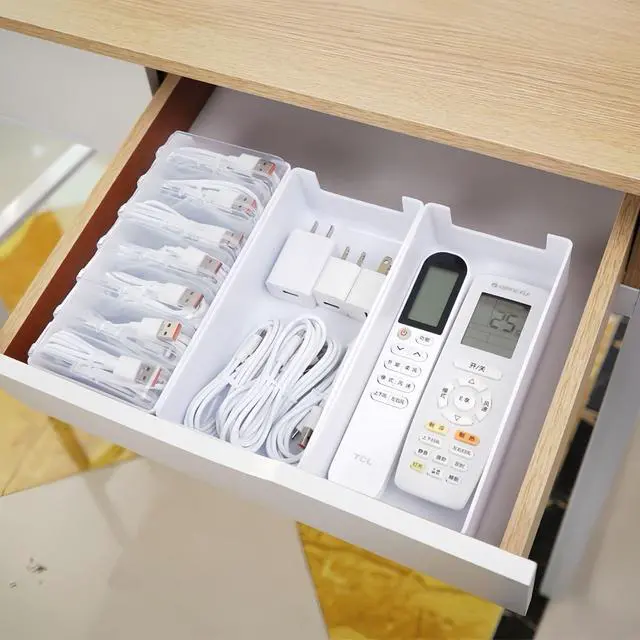 Alt view image 6 of 7 - 7 Case Cable Storage Box with Cable Straps and Label Stickers, Travel Cord Organizer for Charging Cables, USB Wires, Earphones Drawer Organization for Home & Office (7 Cases + 7 Cable Straps)