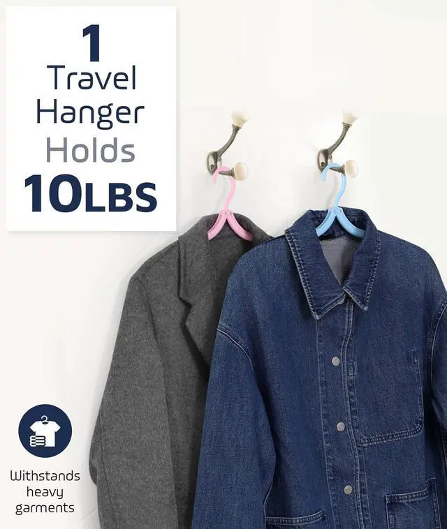 Alt view image 3 of 7 - 20 Pcs Travel Hangers, Cruise Ship Essentials Foldable Hangers Plastic Travel Essentials, Portable Cruises Must Haves 2026 for Skirt, Suitcase, RV Camping Airplane Europe Vacation Essential