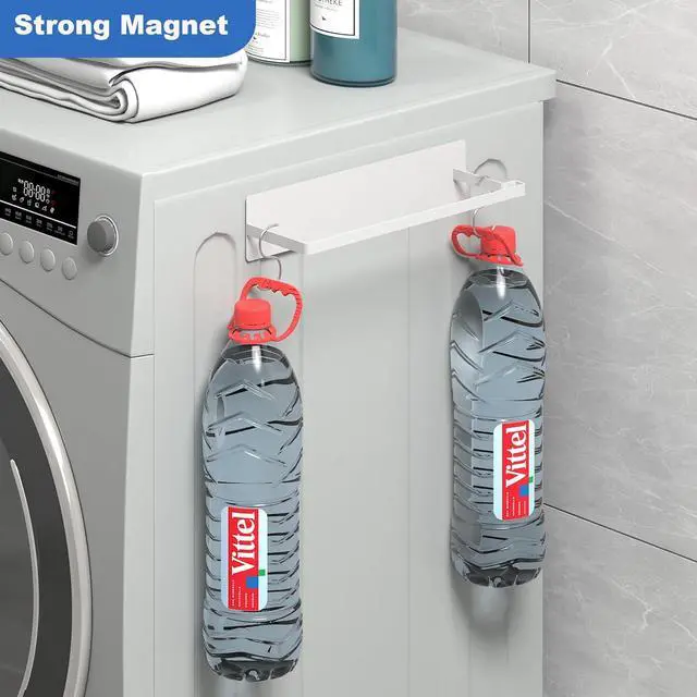 Alt view image 3 of 5 - Magnetic Hanger Organizer, Thipoten Hangers Holder for Washing Machine, Holding up to 30 Velvet/Wire/Plastic Hangers, Perfect Space Saver for Laundry Room (1, White)