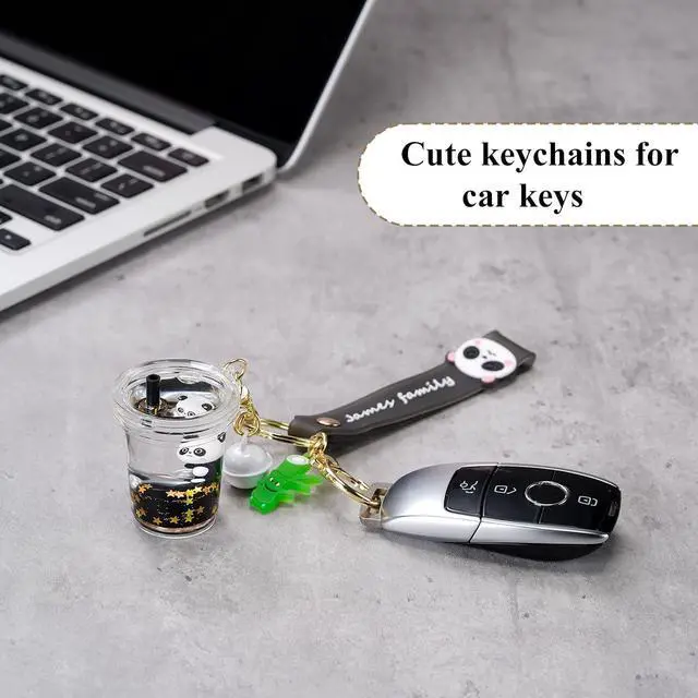 Alt view image 3 of 7 - YOU WIZV Kawaii Bear Boba Keychain - Cute Liquid Water Charm for Backpacks, Adorable Gift for Women Boy Girls