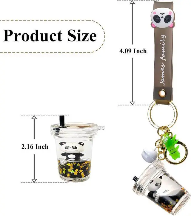 Alt view image 7 of 7 - YOU WIZV Kawaii Bear Boba Keychain - Cute Liquid Water Charm for Backpacks, Adorable Gift for Women Boy Girls