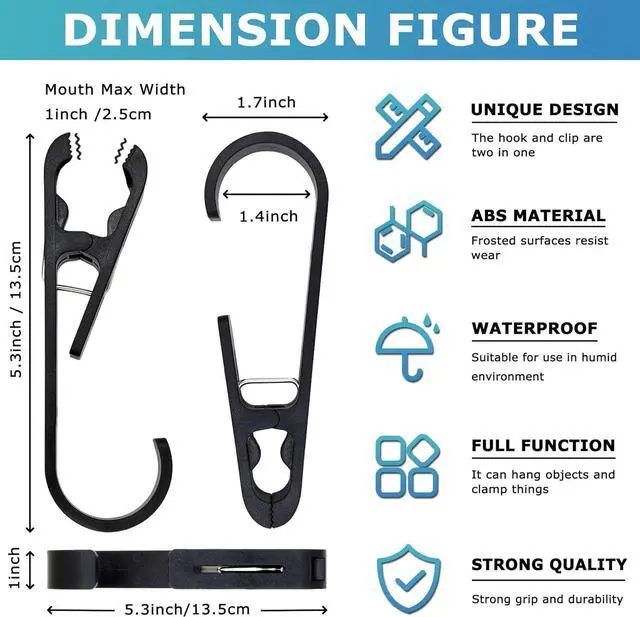 Alt view image 4 of 7 - Laundry Hooks with Clips Hanger Closet Organizer Clamps Socks Boot Bras Towels for Bathroom Wardrobe Kitchen Office 4Pcs (White)
