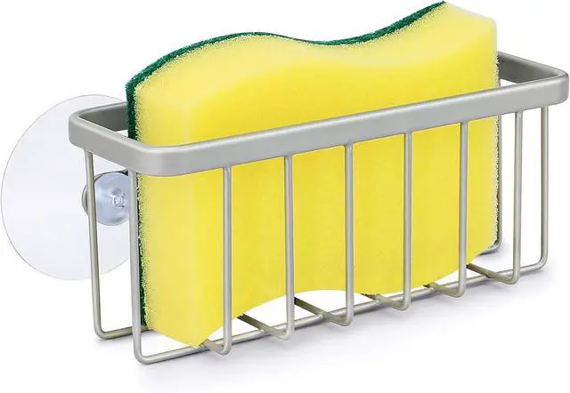 Main image of HLOOL Sponge Holder for Kitchen Sink, Kitchen Sink Caddy -Mat Silver | Dish Soap Holder,Kitchen Sink Organizer for Sponge, Brushes, Stoppers and Scrapers Storage Accessories