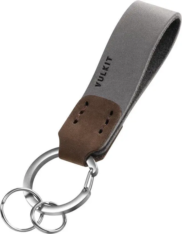 Main image of VULKIT Genuine Leather Keychain for Men & Women Everyday Carry Accessories