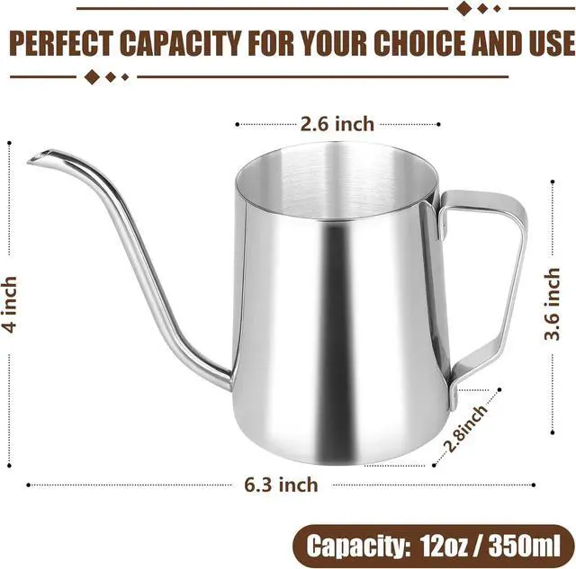 Alt view image 5 of 5 - Pour Over Coffee Kettle,Gooseneck Camping Coffee Pot,Spout Tea Pot,12 oz | Hand Drip Coffee One Serving Pour Over Kettle,Filter Coffee,Drip Cup 350ML 1Pack