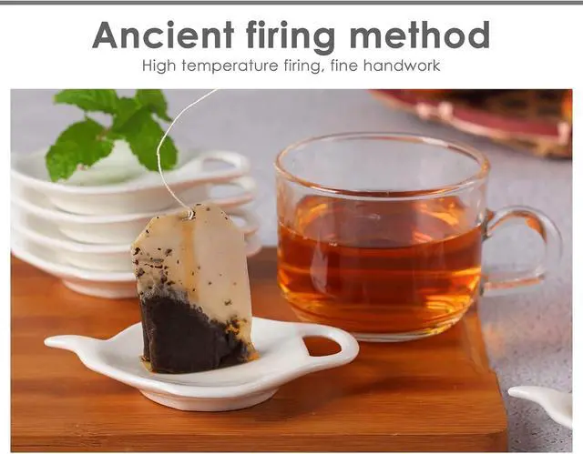 Alt view image 2 of 7 - DS. DISTINCTIVE STYLE 4 Pieces Teapot Shaped Tea Bag Holder Teabag Coaster Seasoning Dish for Sauce Dessert
