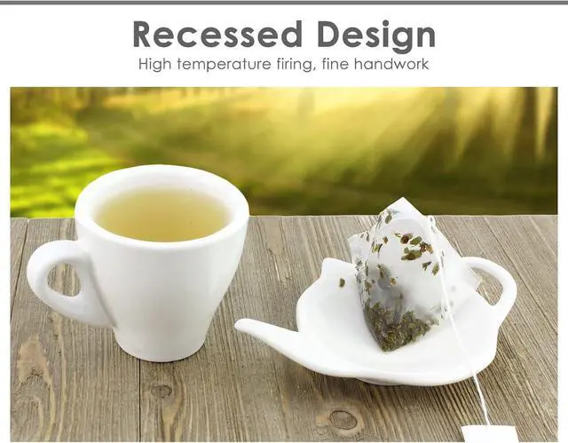 Alt view image 5 of 7 - DS. DISTINCTIVE STYLE 4 Pieces Teapot Shaped Tea Bag Holder Teabag Coaster Seasoning Dish for Sauce Dessert