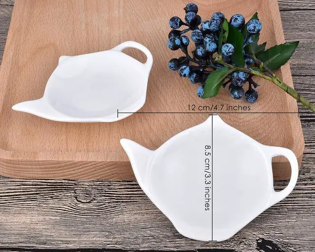 Alt view image 7 of 7 - DS. DISTINCTIVE STYLE 4 Pieces Teapot Shaped Tea Bag Holder Teabag Coaster Seasoning Dish for Sauce Dessert