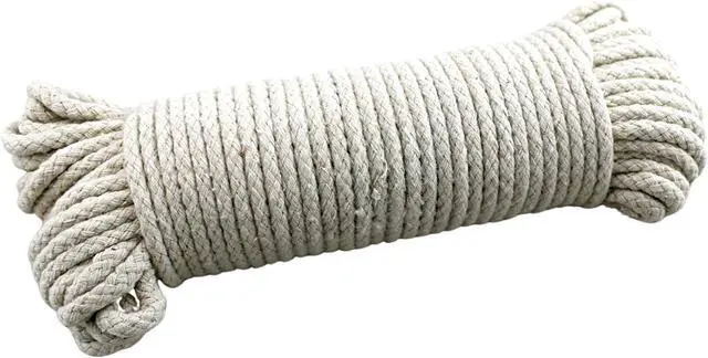 Alt view image 2 of 7 - 100 Ft Heavy Duty Braided Cotton Rope Clothesline Approximately #6 1/4" 6 mm Multi Purpose Home Boat Camping