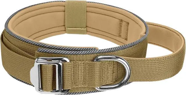 Main image of Tactical Dog Collar Military Nylon Training Adjustable Collar | Medium & Large Dogs Control Handle, Reflective Collars with Metal Buckle Training Walking