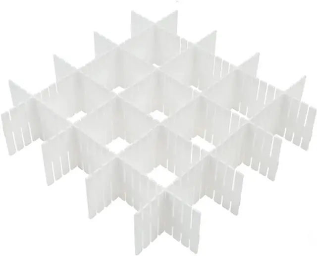 Main image of 8Pcs Drawer Dividers, Adjustable Drawer Organizer for Socks, Underwear, Makeup, Can Help Tidy Kitchen, Bedroom, Dresser White
