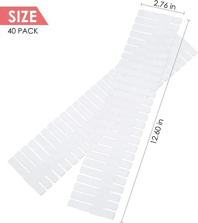 Alt view image 2 of 7 - 8Pcs Drawer Dividers, Adjustable Drawer Organizer for Socks, Underwear, Makeup, Can Help Tidy Kitchen, Bedroom, Dresser White