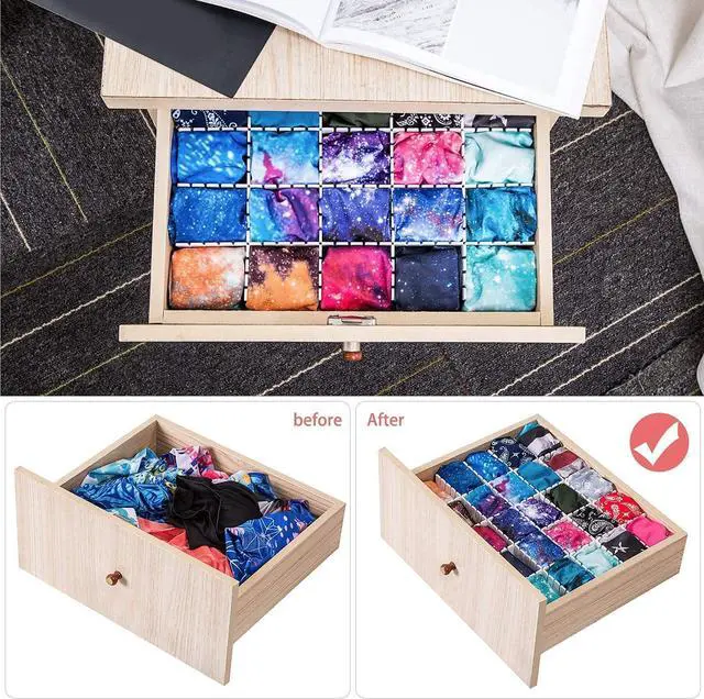 Alt view image 4 of 7 - 8Pcs Drawer Dividers, Adjustable Drawer Organizer for Socks, Underwear, Makeup, Can Help Tidy Kitchen, Bedroom, Dresser White