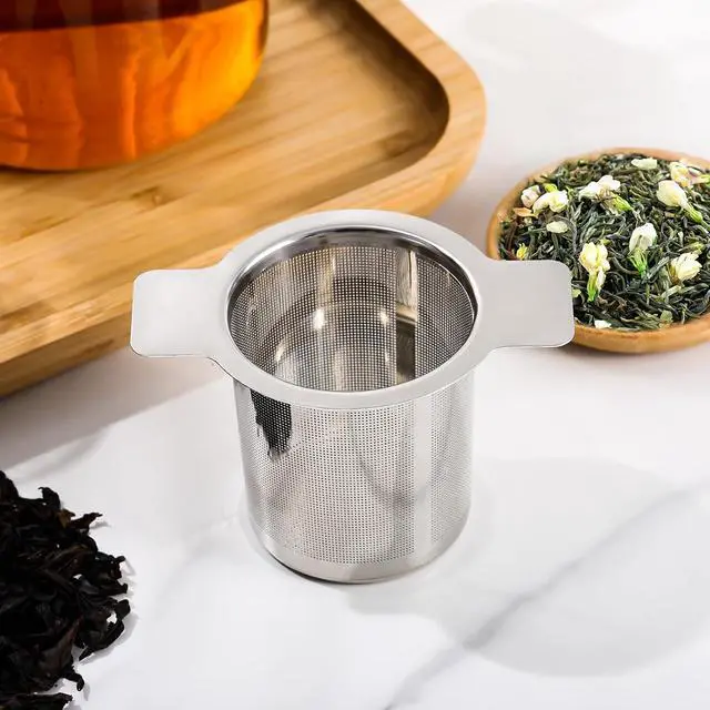 Alt view image 5 of 7 - Extra Fine Mesh Tea Infuser for Loose Leaf Tea and Coffee, Large Capacity | Stainless Steel Tea Steeper Strainer with Perfect Size Double Handles for Hanging on Teapots, Mugs, Cups, Easy to Clean