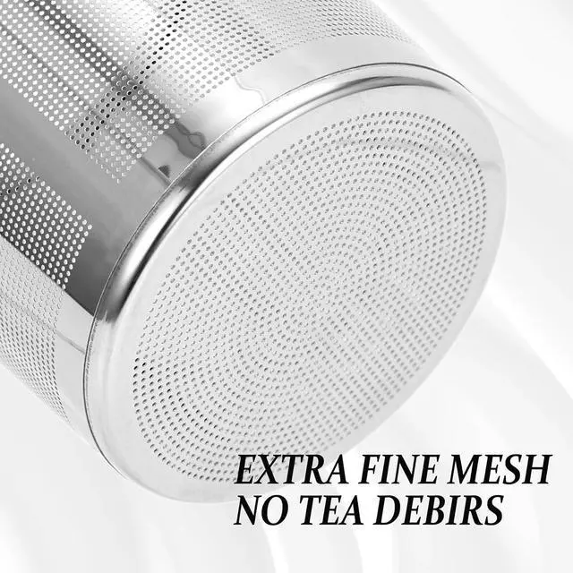 Alt view image 3 of 7 - Extra Fine Mesh Tea Infuser for Loose Leaf Tea and Coffee, Large Capacity | Stainless Steel Tea Steeper Strainer with Perfect Size Double Handles for Hanging on Teapots, Mugs, Cups, Easy to Clean