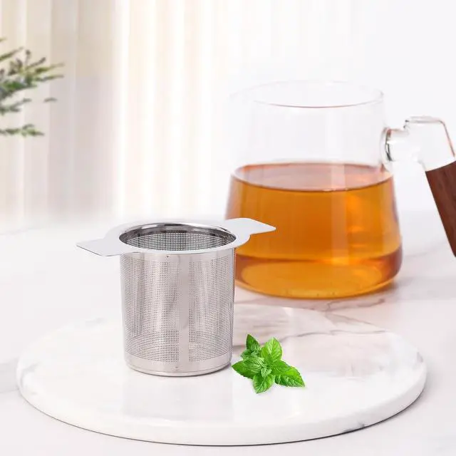 Alt view image 7 of 7 - Extra Fine Mesh Tea Infuser for Loose Leaf Tea and Coffee, Large Capacity | Stainless Steel Tea Steeper Strainer with Perfect Size Double Handles for Hanging on Teapots, Mugs, Cups, Easy to Clean