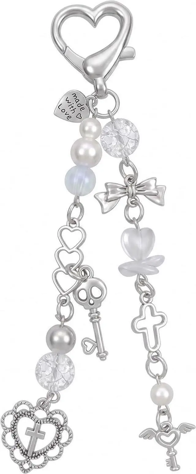 Main image of cioatu Cute Keychain Aesthetic Y2K Keychain Accessories Cute Heart Butterfly Strawberry Bear Key Chain for Keys Bags Women Gifts (1PCS Keys Heart)
