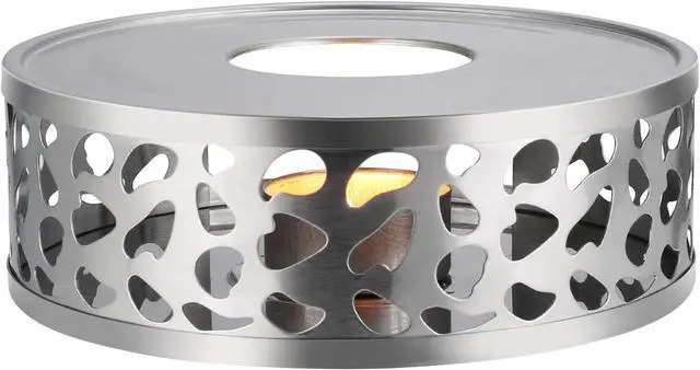 Main image of Simtive Teapot Warmer, Brushed Stainless Steel Tea Warmer with Tealight Holder, Silver